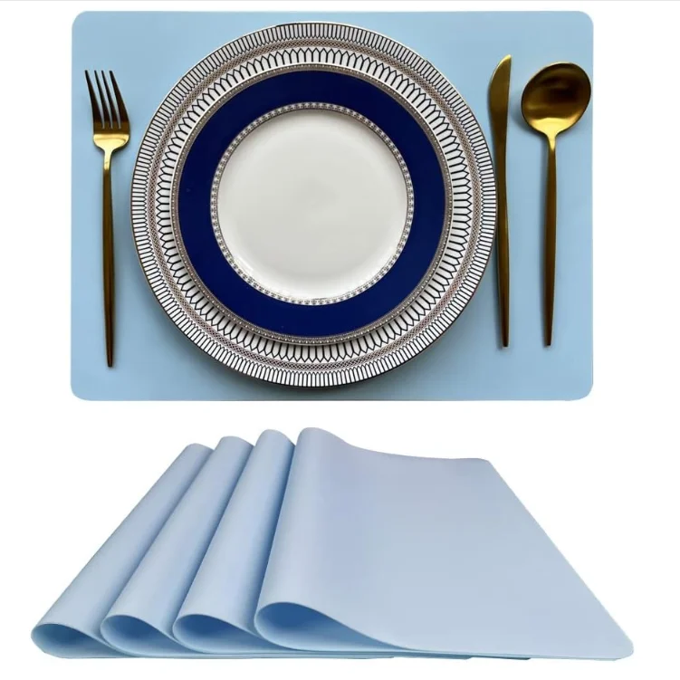 Heat Resistant non-slip 11.8*15.7 in Silicone placemat waterproof washable table mats placemats for dining customize table mat