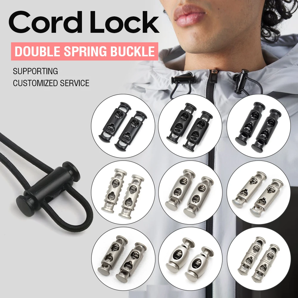 Fashion Garment pig nose lanyard elastic zinc alloy hardware drawstring Rope toggle metal spring lock cord stopper