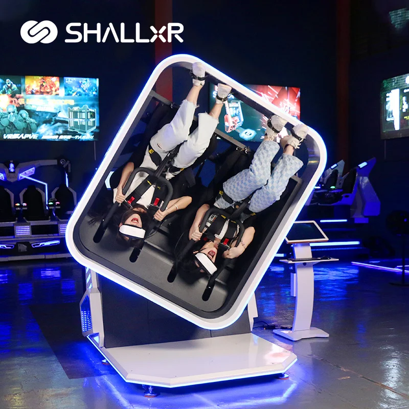 ShallxR Full Motion 2 Seat 360 Degree Roll Coaster 9D VR Virtual Reality Chair Simulator