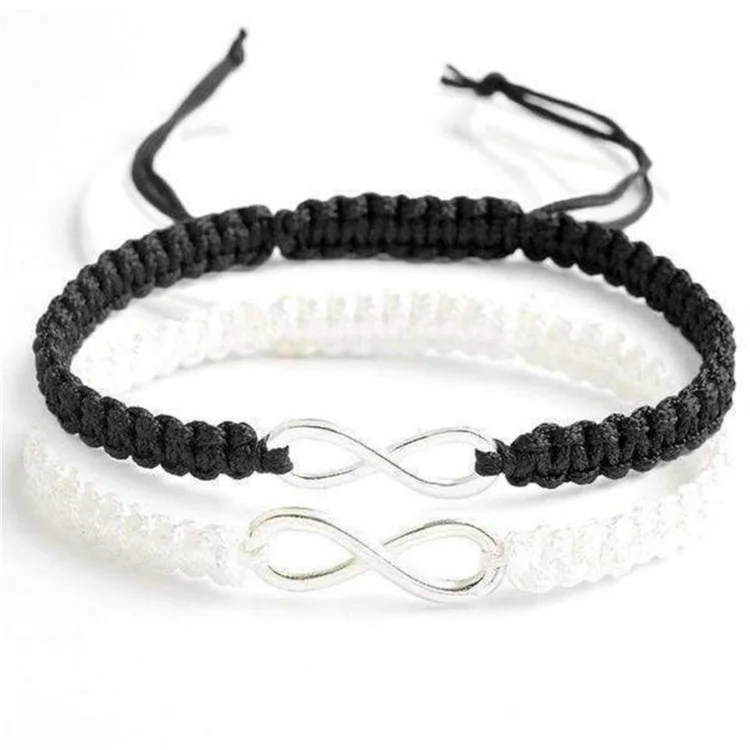 Simplicity Alloy Eight Bracelet  Infinite Love Weave Adjustable Bangles Originality Friendship Couple Bracelet Hand Rope