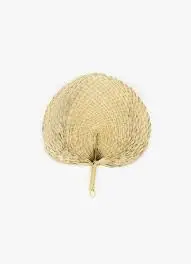 Personalized Rattan Raffia Fan Handmade Palm Leaf Bamboo Handheld Fan Natural Bamboo  Fans