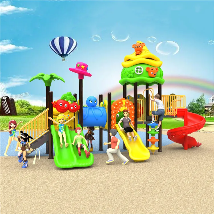 cheap price wholesale multifunctional children outdoor small play area playground daycare kids plastic slide set