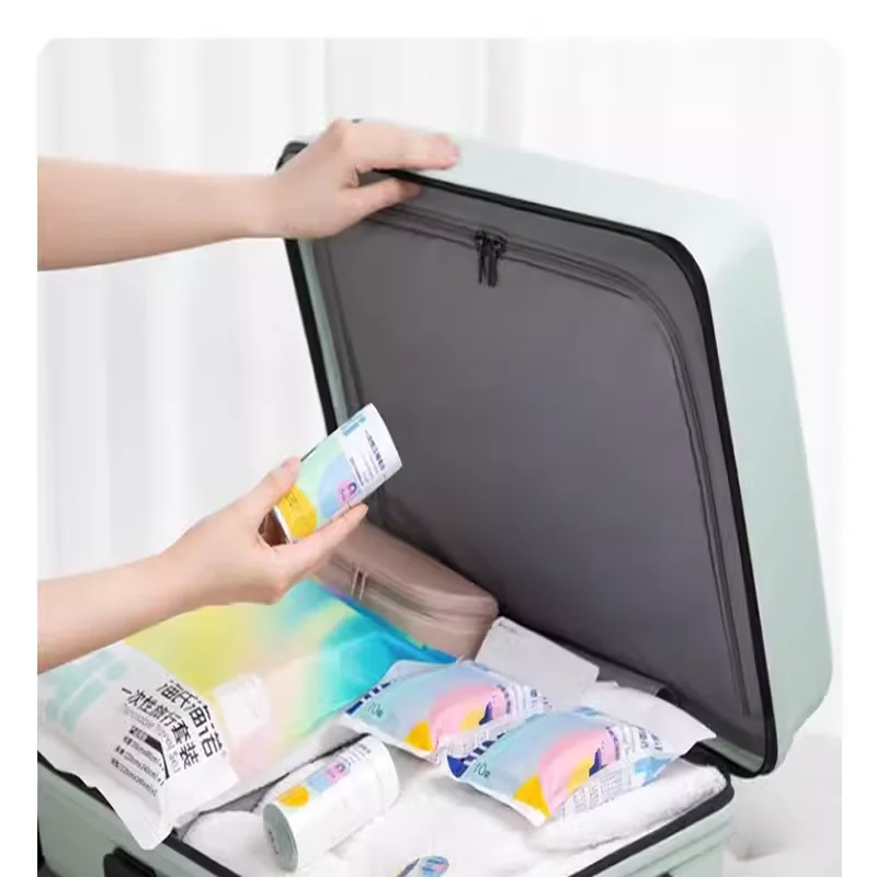 HYNAUT Portable Compressed Face Towel Disposable Thickened Enlarged Washcloth with Individual Packaging Travel Hotel Bath Use