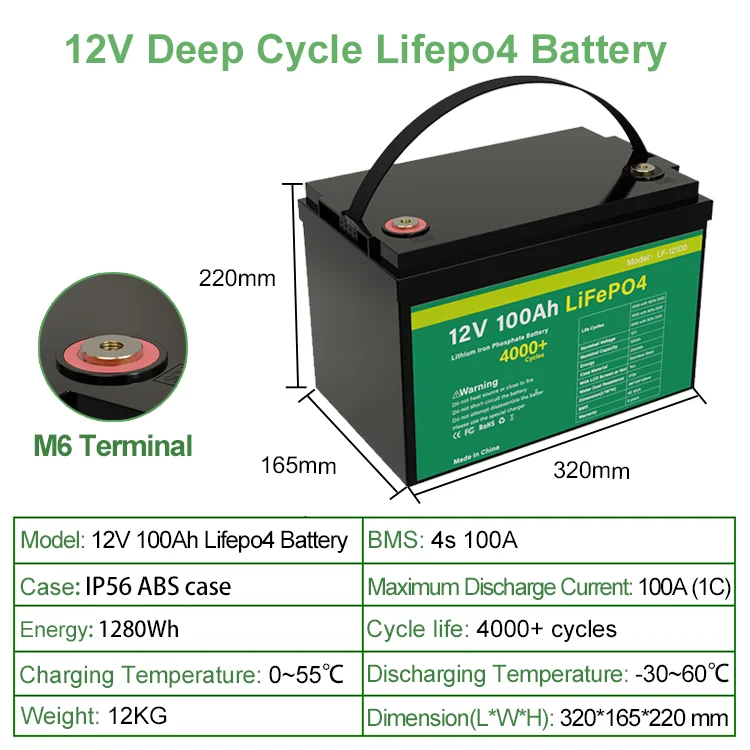 Lead Acid Replacement 12V 100Ah Lifepo4 Lithium-akku Overseas Stock Lithium Ion Phosphate Battery Akku Cart Battery Pack Battery