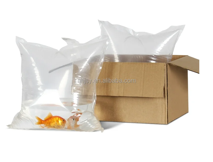 Portable Transparent Heat Seal Inflatable Oxygen Fish Transport Shipping Bag for Seafood Live Fish