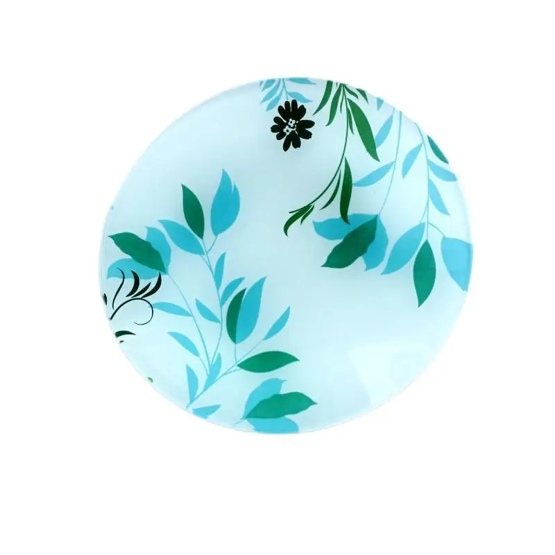 Diameter 22cm Tempered Glass Gift Tray Heat-resistant Dessert Cake Steak Glass Plate Hotel Bathroom Soap Dish Round Flat Plate