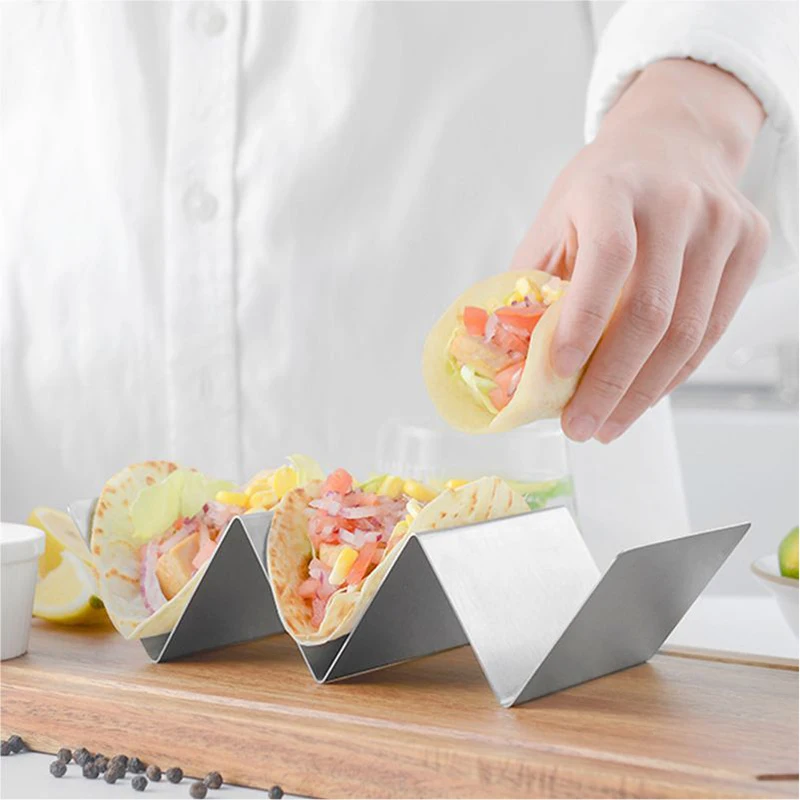 Top Seller 2023 Food Grade Stainless Steel Taco Holder Stand Taco Rack