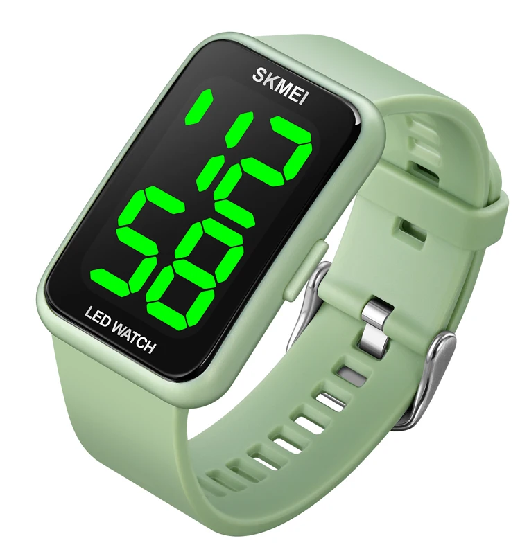 SKMEI 1873 LED Wrist Watches PU Band LED Light 5ATM Waterproof Fashion Watches