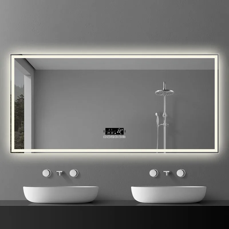 hotel led wall mirrors frameless bath mirrors bathroom lighted glass mirror with light waterproof