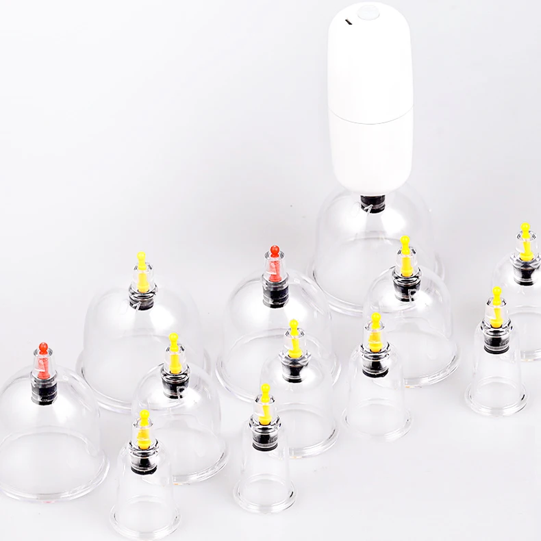  12 шт. в упаковке Hijama чашки для баночной терапии Оборудование Электрический гуаша всасывания Антицеллюлитный Массажер Терапевтический аппарат вакуумная упаковочная