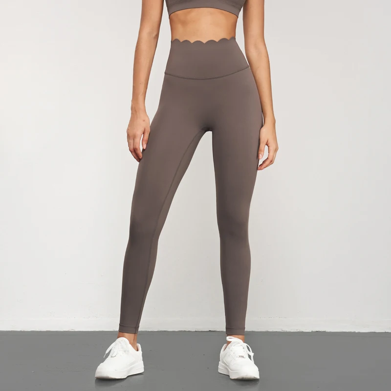Joy Young Hot Selling High Waist Solid Color Tummy Tight Peach Butt Leica Sport Fitness Yoga Leggings For Women