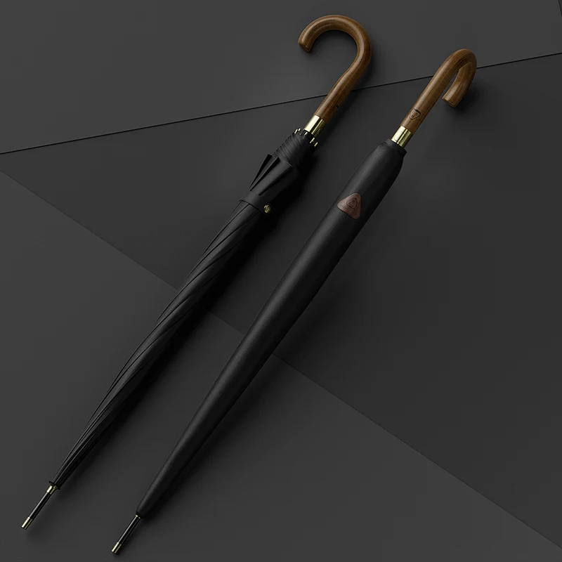 Promotional automatic windproof custom umbrella for women rain wooden handle golf umbrella with logo