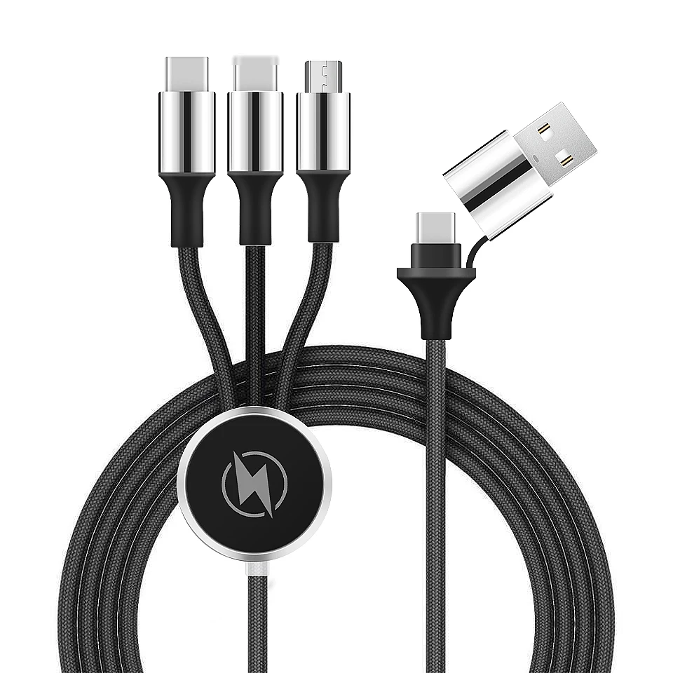 Заводская цена 1 2 м 5 в светодиодный логотип многофункциональный USB-кабель для зарядки мобильного телефона зарядный кабель Micro USB iPhone и USB-C