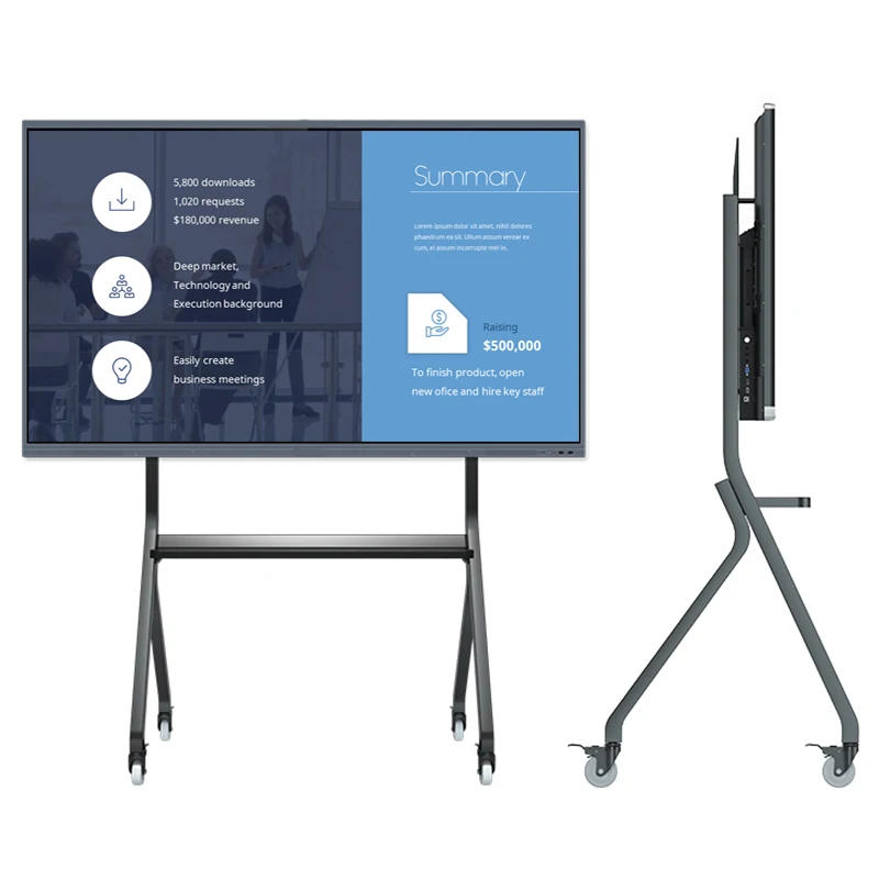 Samidisplay OEM 65 75 85 Inch School Teaching All In One Digital Smart Board Portable Interactive Flat Panel Whiteboard