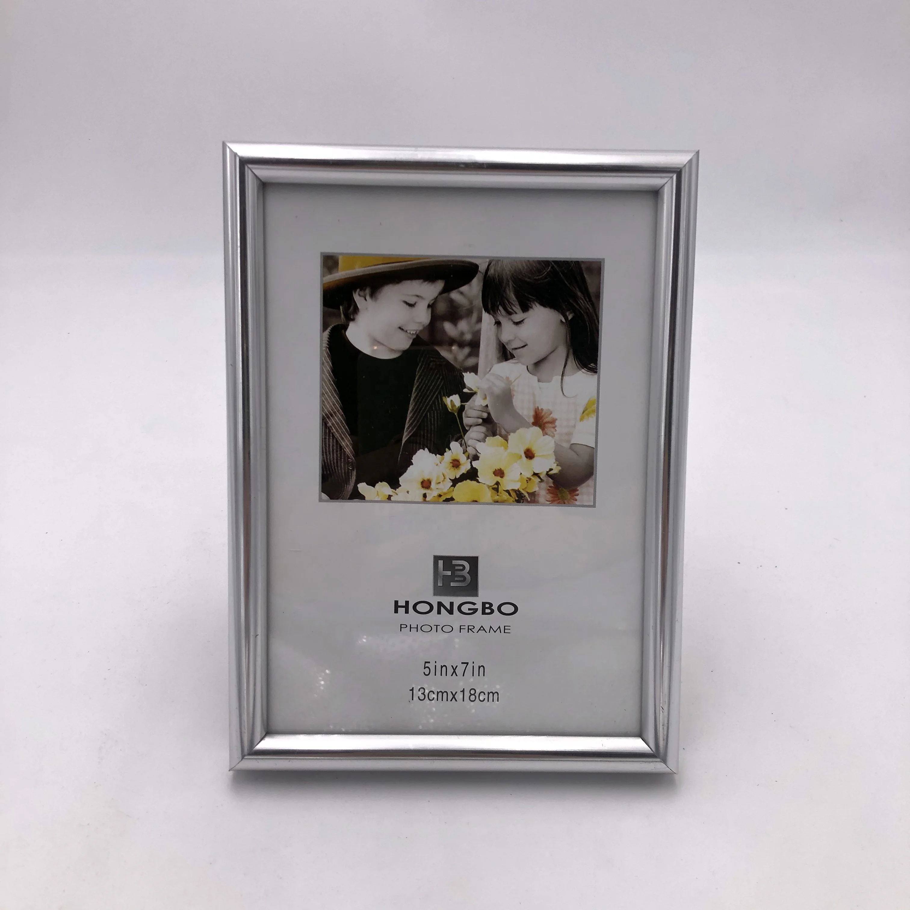 silver PVC photo frames wholesale easy stick customizable plastic mini picture frame easy change