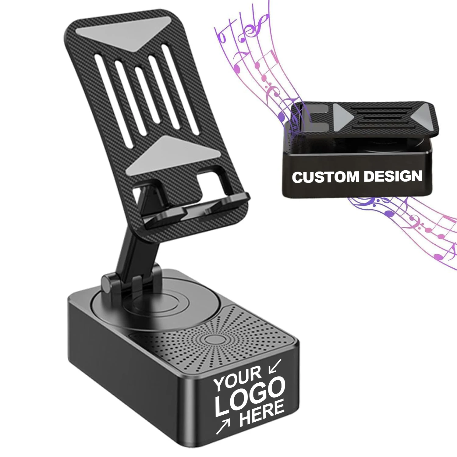 Custom Rotating Phone Stand With Logo Audio 3-in-1 Power Bank Wholesale Multi functional Desktop Tablet Stand