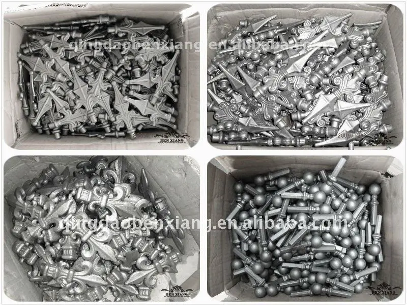 Wholesale Price Forged Wrought Iron Spearhead Head Guardrail Gate Railing Arrow for Hotel Use