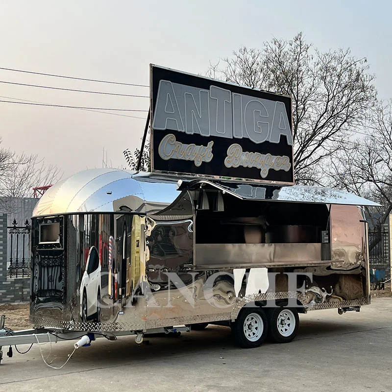 Fully Equipped Fiberglass Trailers Fast Street Retro Australian Standard Concession Mobile Food Cart Trailer with VIN CE COC