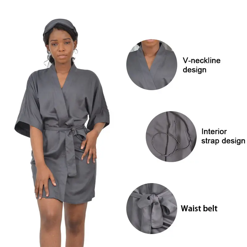  100% pure Elegant mulberry silk robe Custom 2 Piece sleepwear homewear loungewear high
