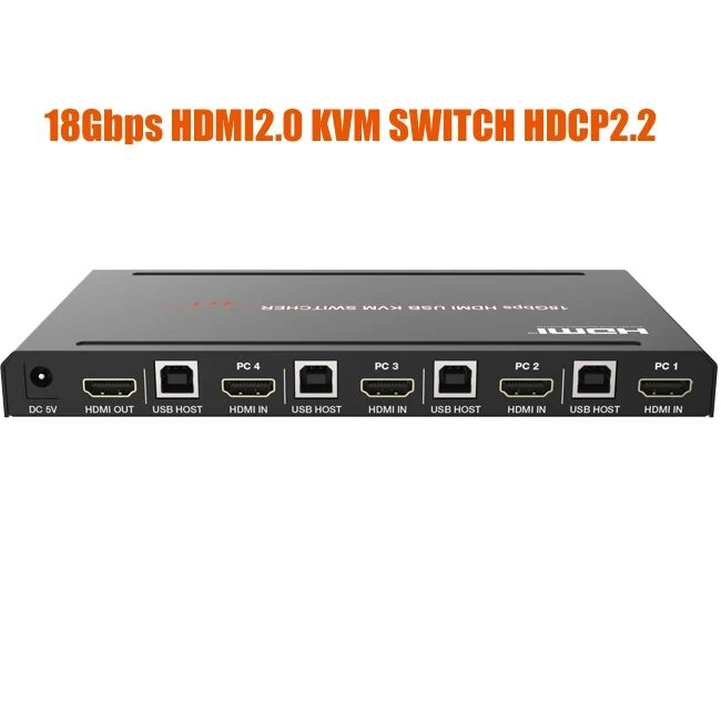 18 Гбит/с 4K 4 вход 1 выход KVM переключатель HDMI 2 0 экран мышь USB