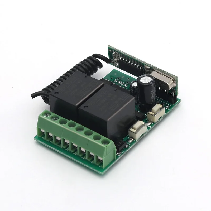 Small Size 12v remote switch 2 channel remote control system 315 433mhz RF transmitter and receiver