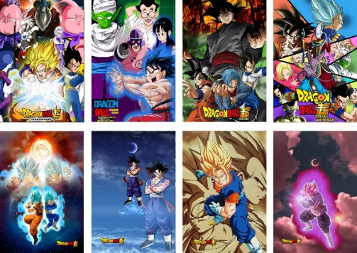 Dragon ball z плакат аниме картины на холсте 8 шт. 11 5x16 5