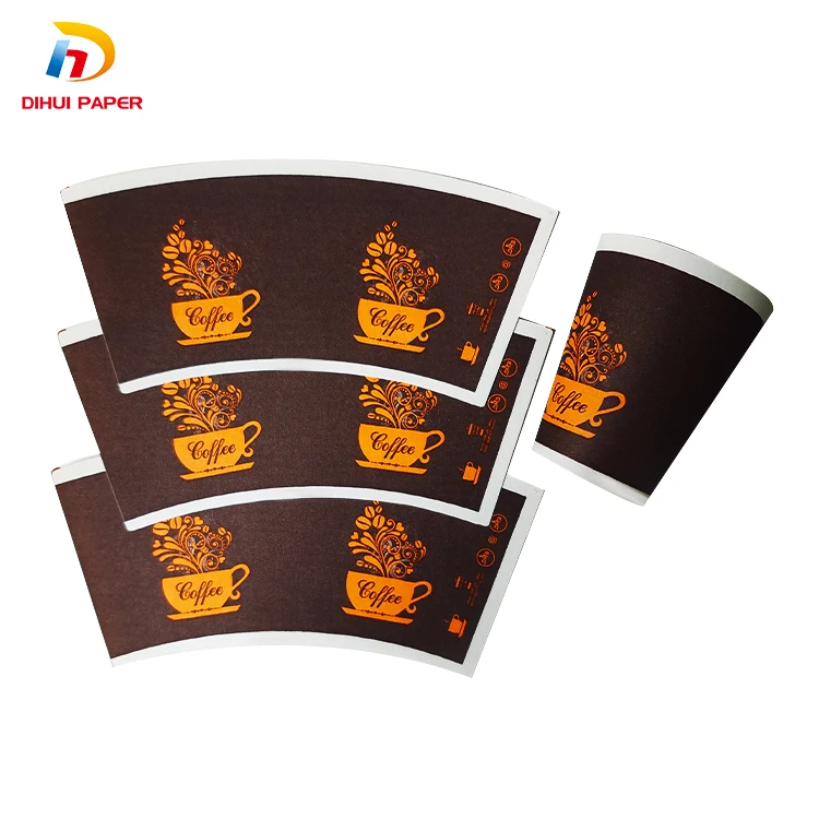 Wholesale paper cup raw material printed pe coated paper cup fan raw material for paper cup
