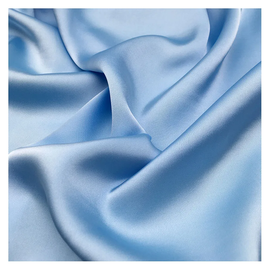 colors available soft smooth 100% polyester shiny twill silk satin fabric for women dress