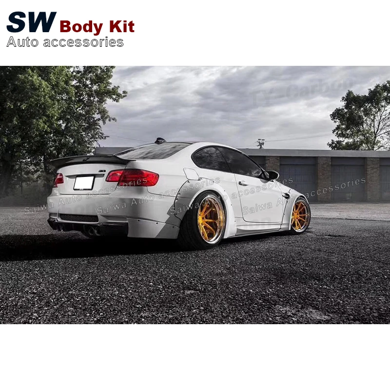 Carbon Fiber LB Style Spoiler for BMW 3 Series M3 E92 2005-2012 FPR Rear Trunk Spoiler Lip Guide Wing Lip Rear Wing Body Kit