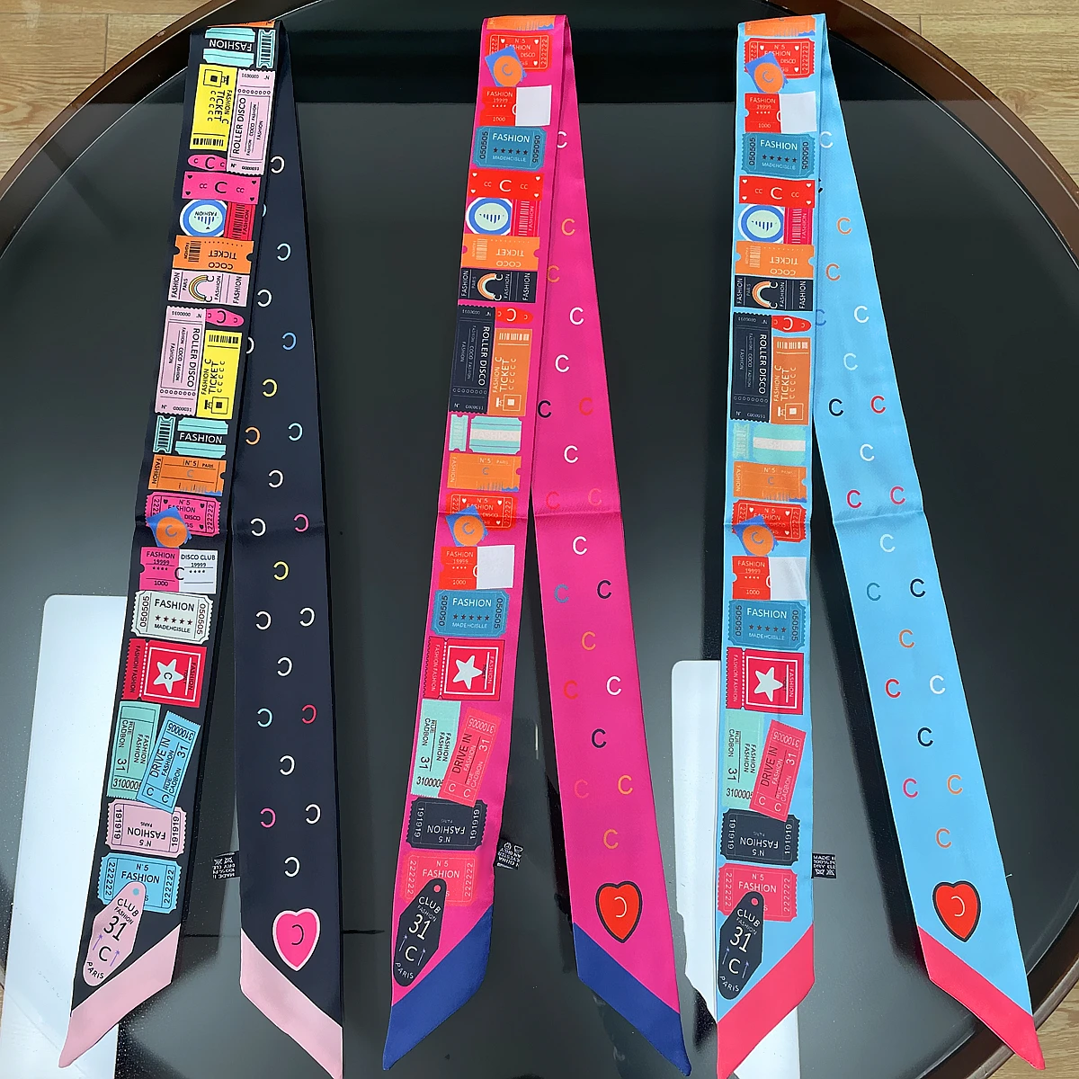 Wholesale Long Skinny Silk Scarf For Women 2024 120*5 New Print Handle Bag Ribbons Brand Fashion Head Scarf