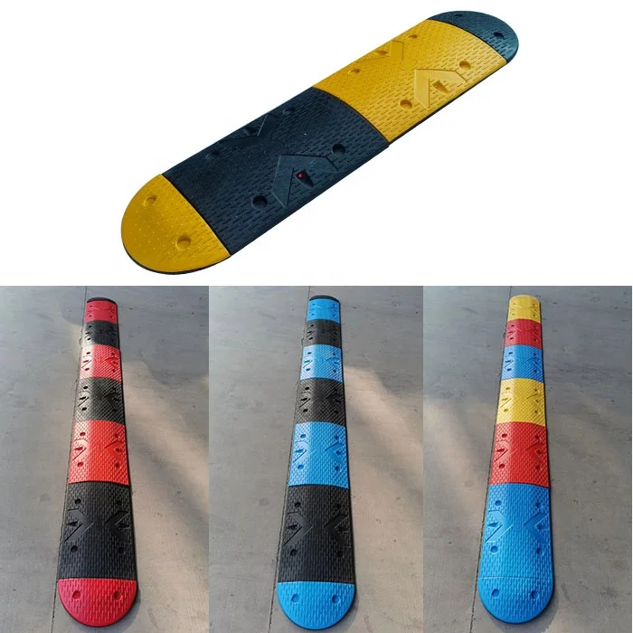 Rubber Traffic Safety Yellow And black rubber speed bumps