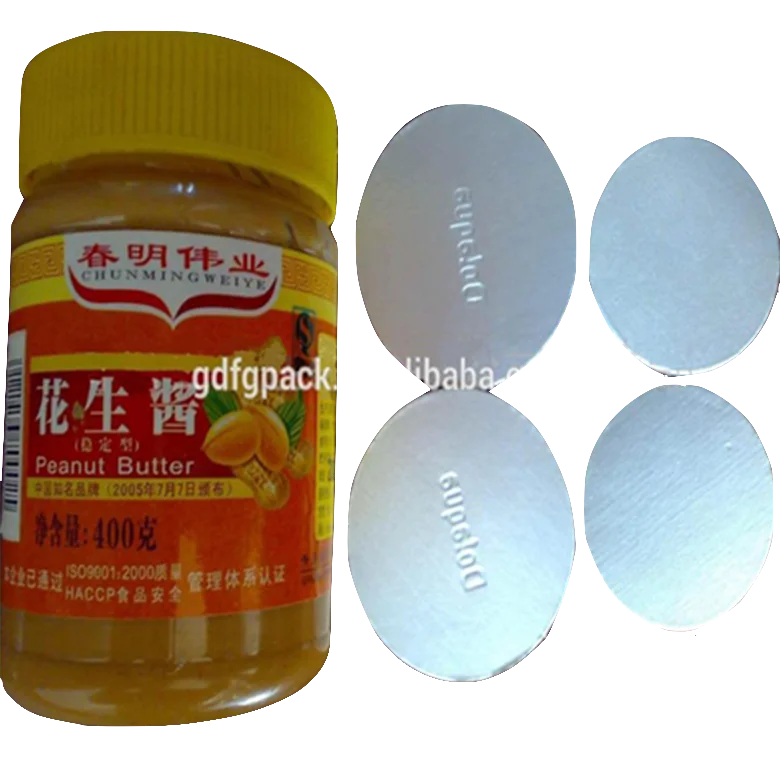 Hot sale peanut butter bottle induction seals aluminum foil laminated paper with easy open ends sealing to glass/plastic bottle