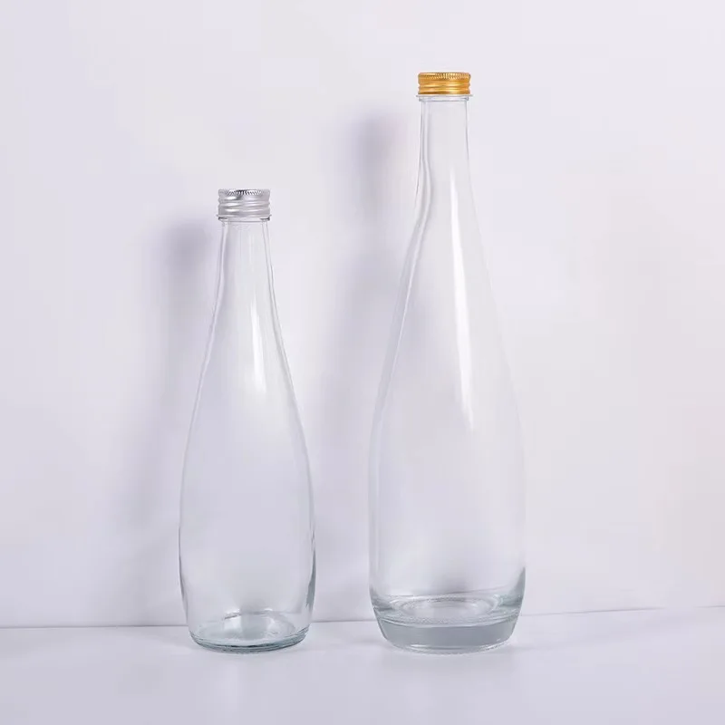 330ml 500ml 750ml transparent water beverage glass bottle