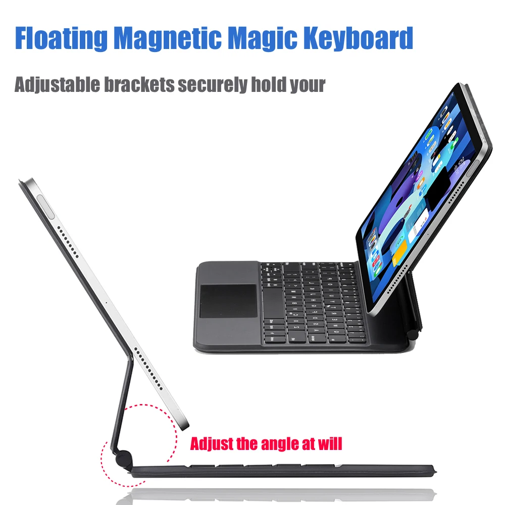 Bluetooth Magic Trackpad Keyboard Mouse Case For iPad Air 5 4 10.9 Pro 11 2021 2020 2018 Russian Arabic Hebrew Spanish Keyboard