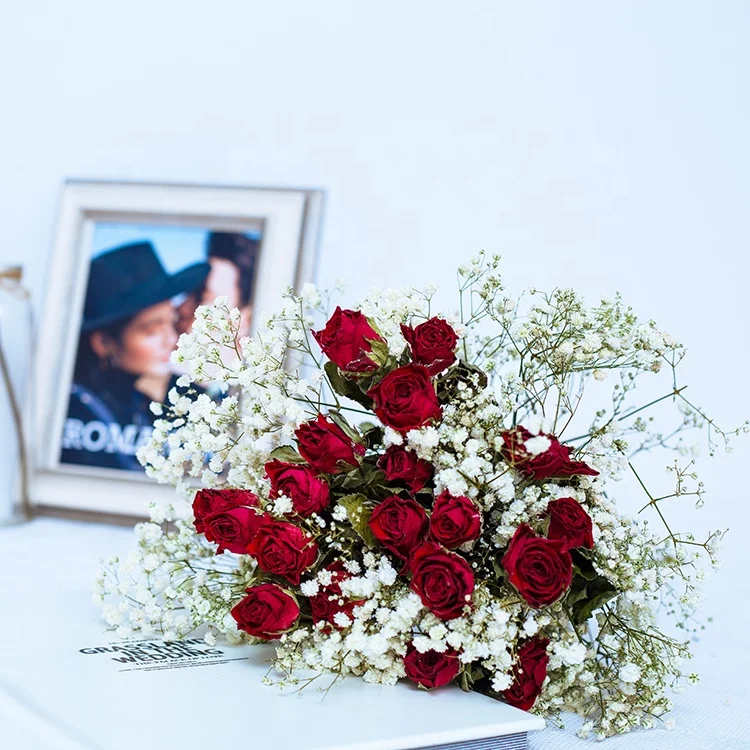 Wholesale price dried flowers rose wedding arch valentines day 2022 ted bakerlayered bouquet