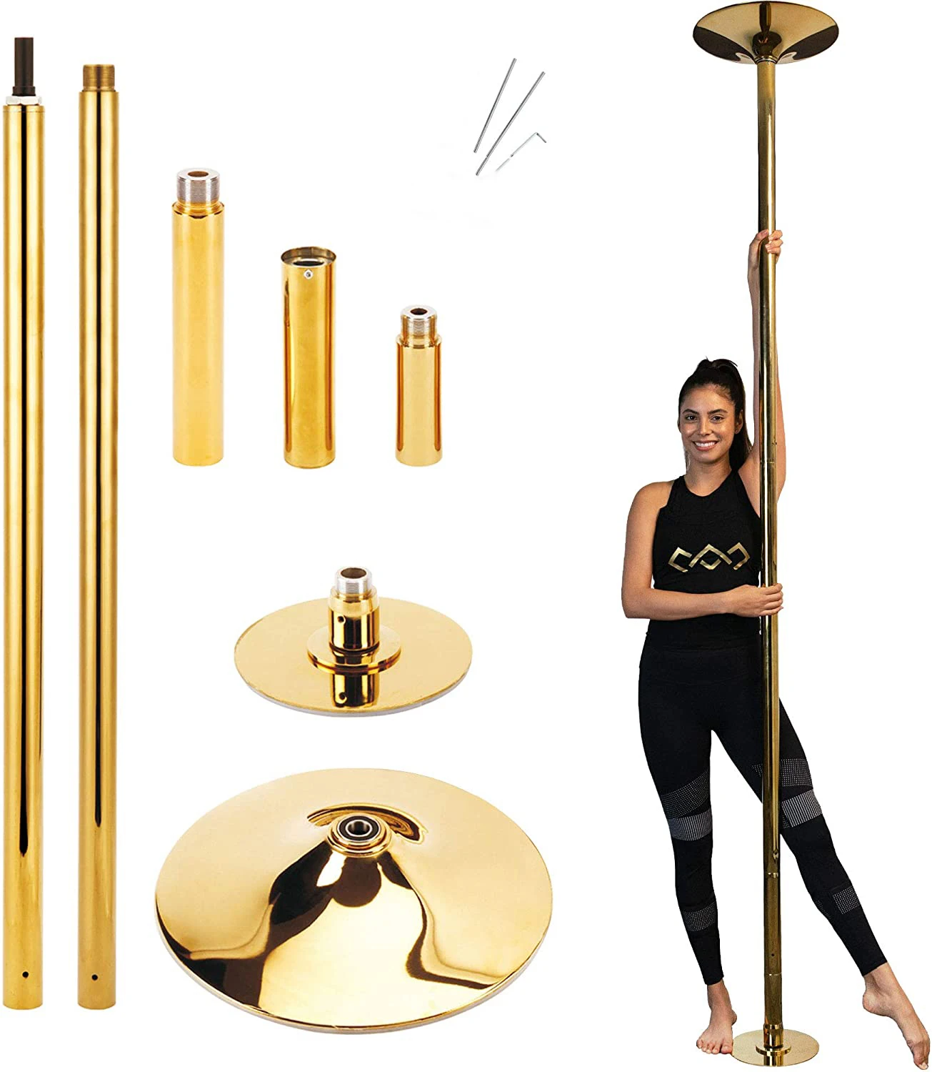 Профессиональный инструмент для зачистки полюс Портативный Съемный спиннинг статический для танцев на шесте, 45 мм с регулировкой по высоте, Танец Комплект для занятий спортом