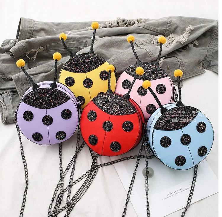 
New one-shoulder small round bag Cute girl cross-body bag Cartoon accessory zero wallet 
