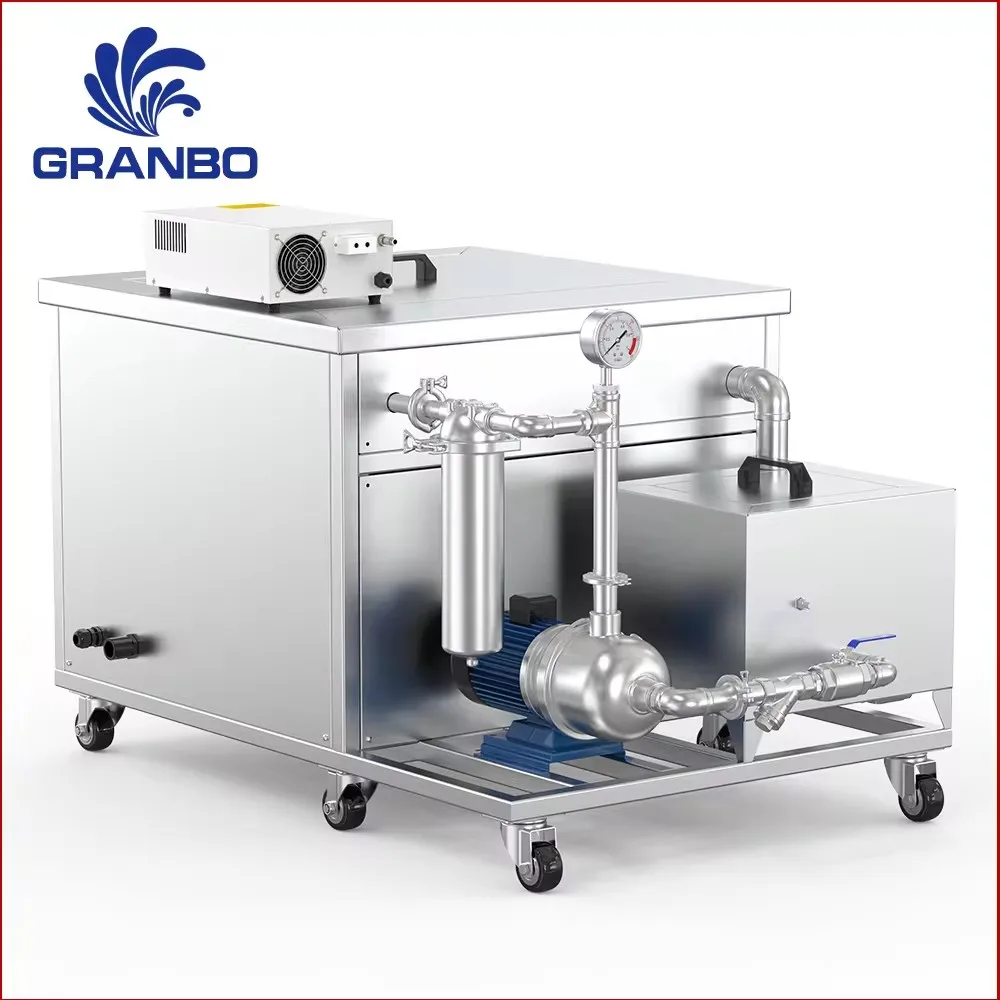 GRANBO 264L Ultrasonic Cleaner Machine Industrial Ultrasound Cleaning Bath with Filtration Recycle System Oil and Rust Removal