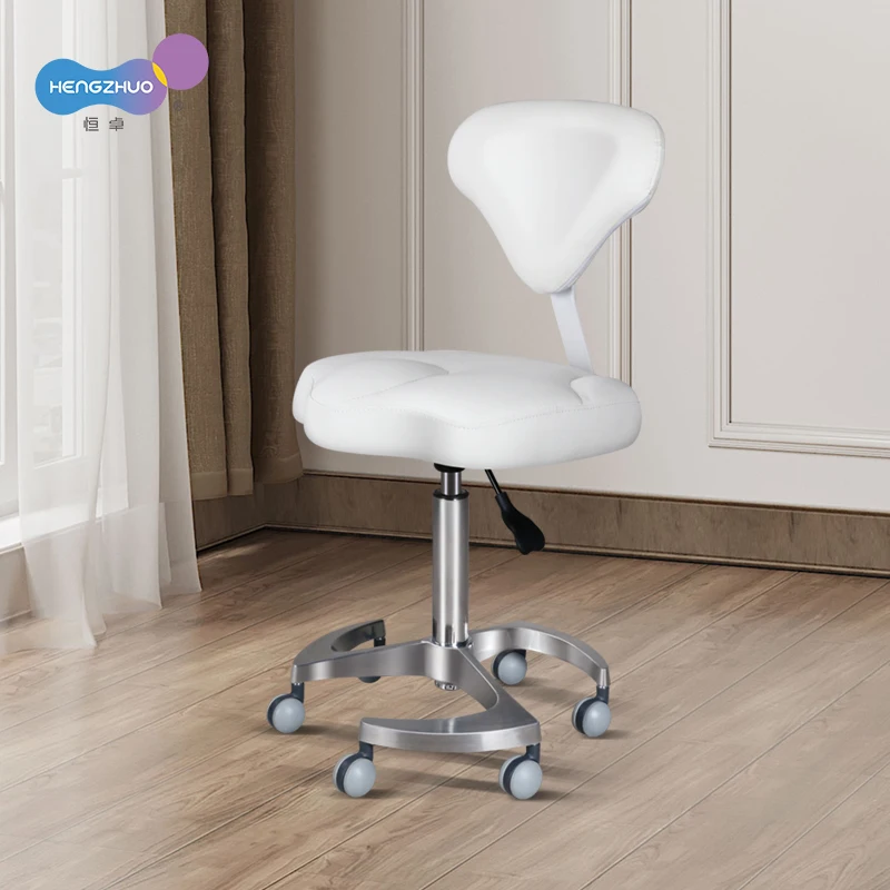 Professional Beauty Adjustable Rolling Saddle Nail Chair Salon Stool Chairs With Wheels