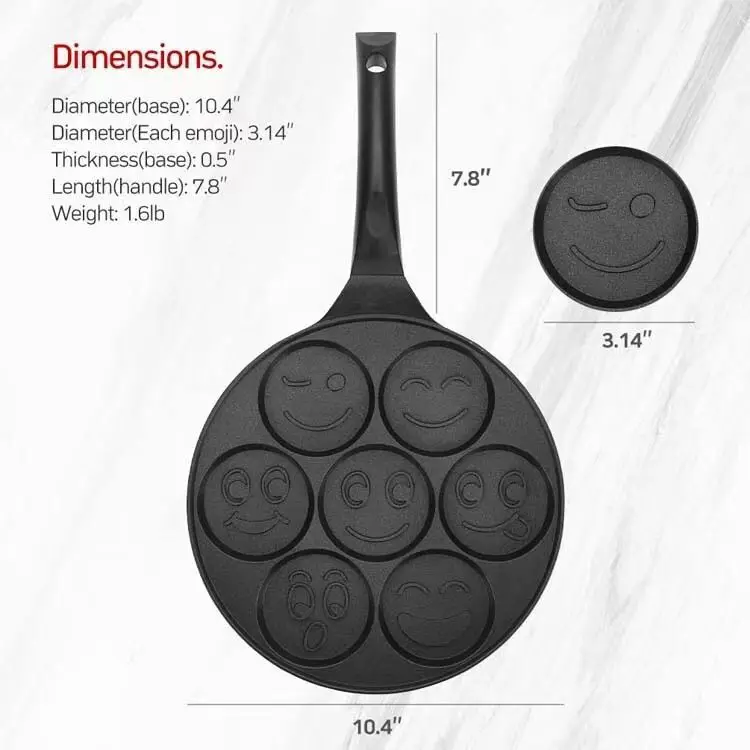 Aluminum alloy non-stick breakfast griddle crepe and pancake makers 7-mold pancake pan