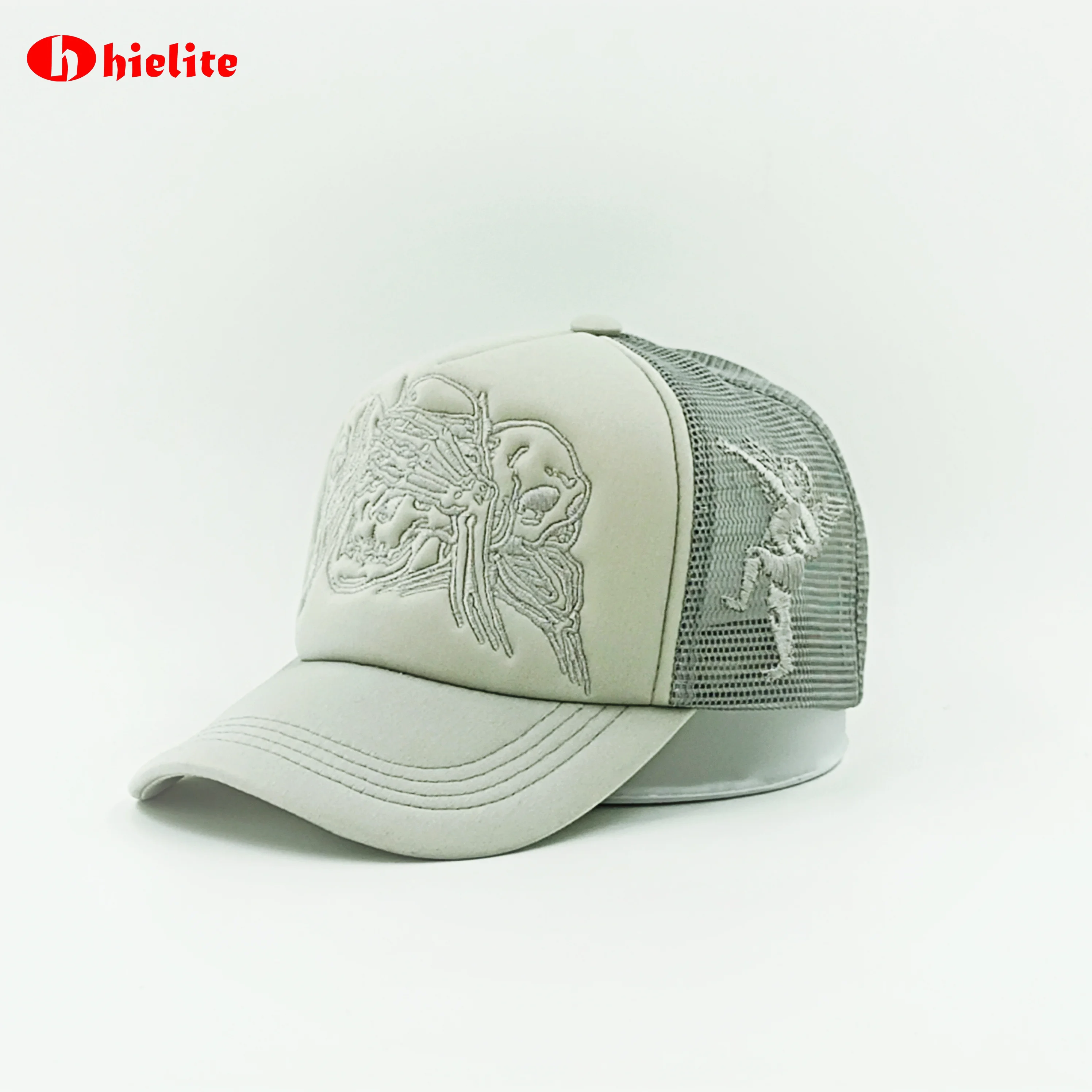 Custom Any Colour 5-Panel Curved Brim Trucker Hat Blank Plain Mesh Foam for Sport Plain Caps for Headwear Can Be Customized