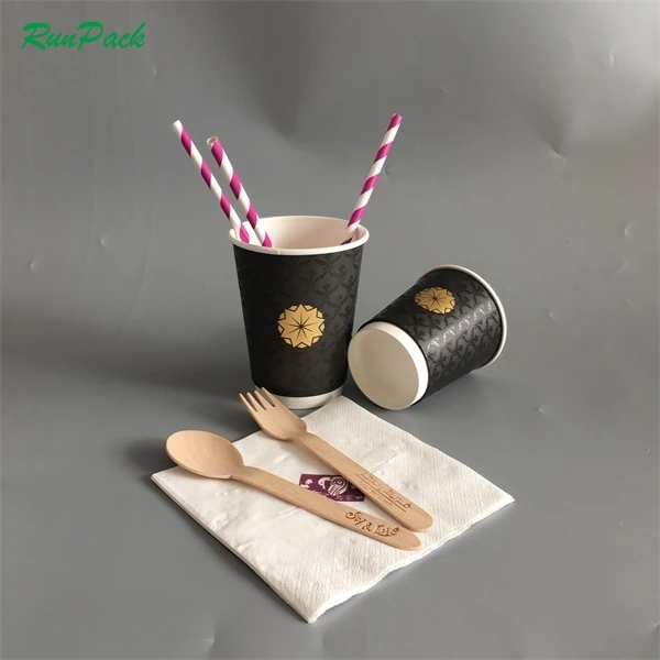 Hot Sale Tack Away Disposable Coffee Cups with Lid Wholesale Price Paper Cups Eco-Friendly 8oz 2oz