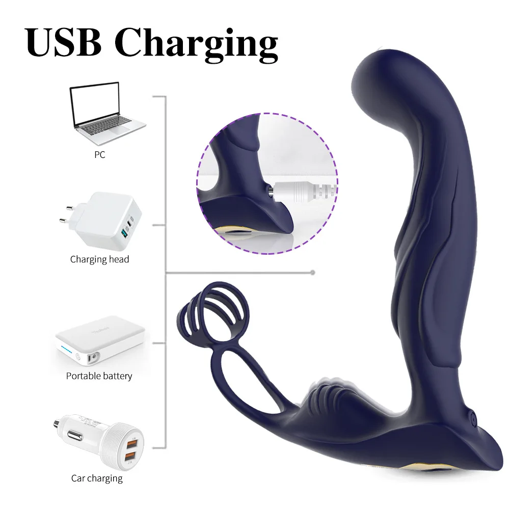 Anal Plug Prostate Massager G-Spot Vibration Emotion Lock Essence Men and Women Masturbation Device