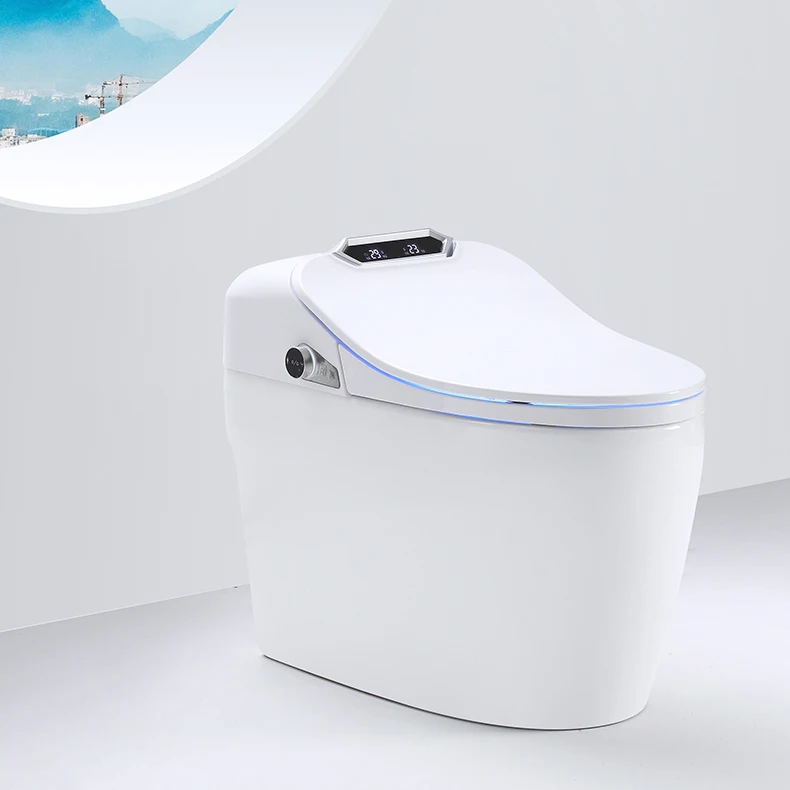 
Wholesale bathroom toilets one piece automatic flushing washroom induction seat cover smart toilet 