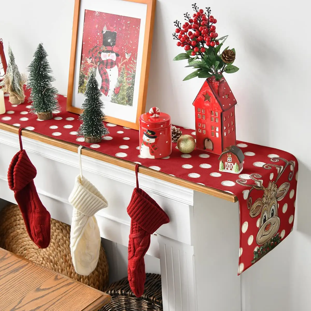 Щелкунчики для обеденного стола Декор водонепроницаемый Лен настольная дорожка и набор ковриков в британском стиле стильны рождественских скатерть