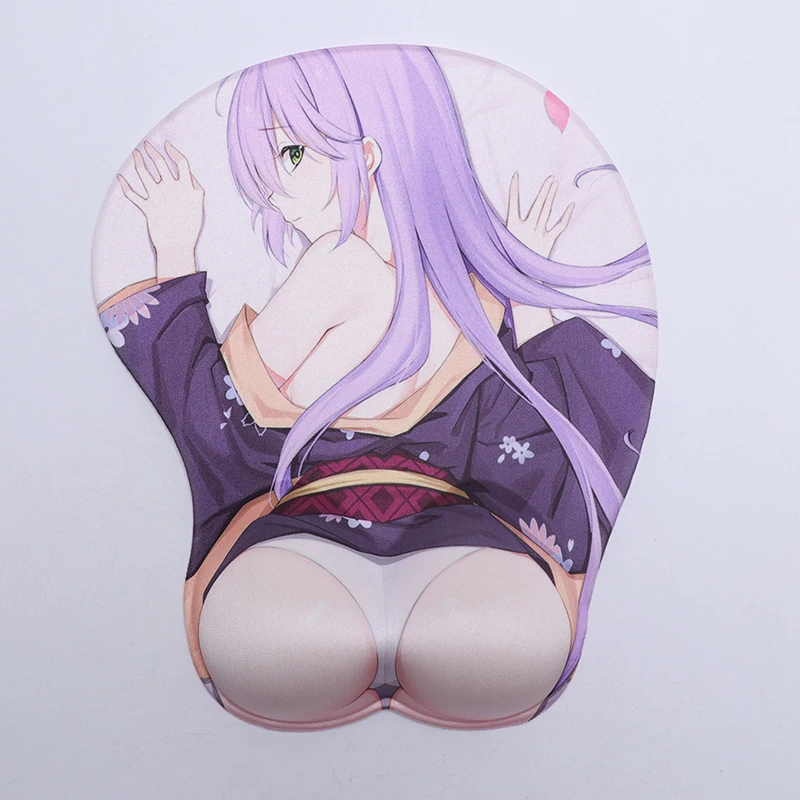 Animated 3D mouse soft silicone breast decoration Japanese comic show mouse pad