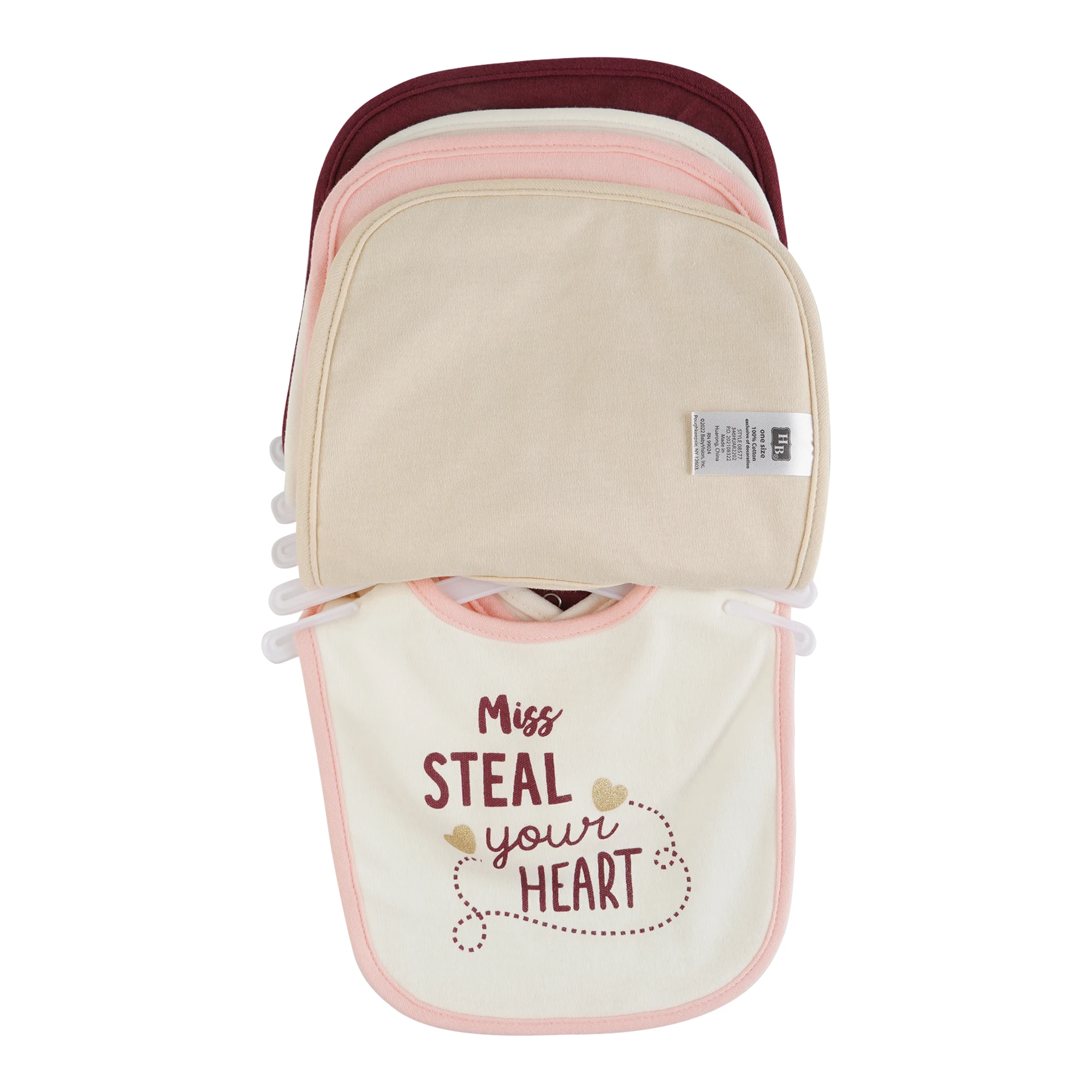 factory wholesale new style 100% Cotton Bibs  organic cotton interlock girl bibs set