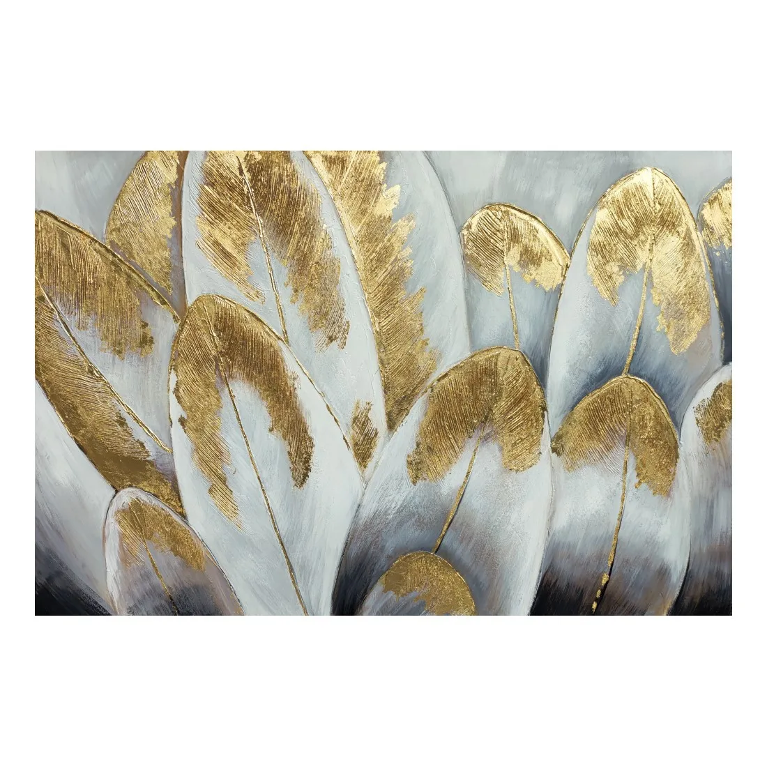 Home Decor Hand Painted Textured Abstract Gold Leaf Wall Handmade Oil Painting Art Canvas