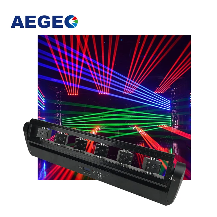 6 лазерный луч диско бар для ночного клуба Лазерный RGB Поворотная голова светового оборудования
