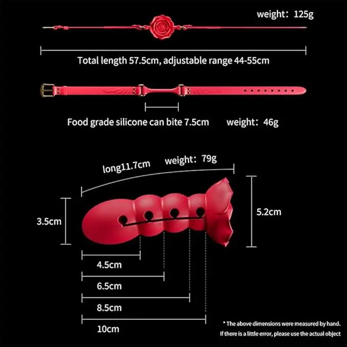 2024 new factory price sm rose love multi-stage mouth ball deep throat plug exercise adjustable entrance length